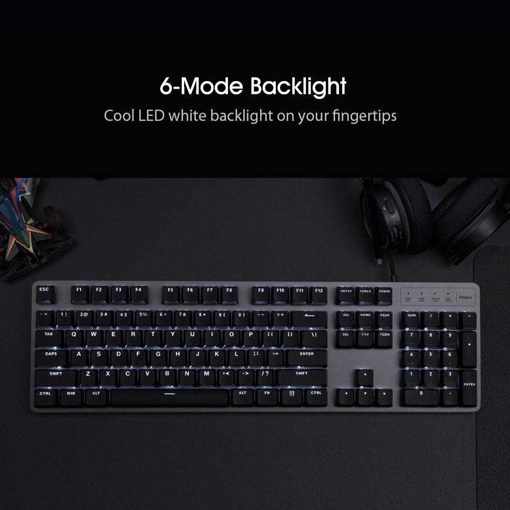 Bàn phím cơ chơi game Xiaomi Miiiw 600k 104 phím cáp USB có đèn LED nền cho Laptop / PC