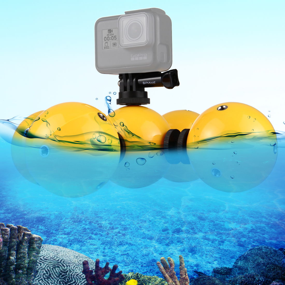PULUZ 5pcs PULUZ Diving Floaty Bobber Ball Suit GoPro HERO6 /5 /5 Session /4 Session /4 /3+ /3 /2 /1, Xiaoyi and Other Action Cameras for Summer Swimming Skiing Surfing