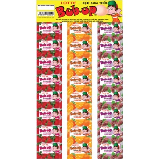 Vỉ 24 pack kẹo Gum thổi BUB UP trái cây Lotte