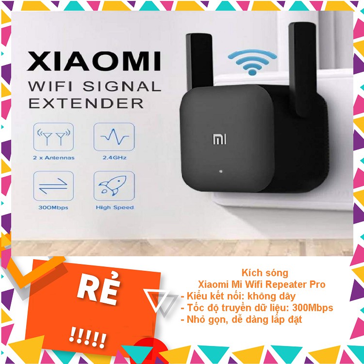 Kích sóng Xiaomi Mi Wifi Repeater Pro phiên bản mới 300 Mbps New 2019