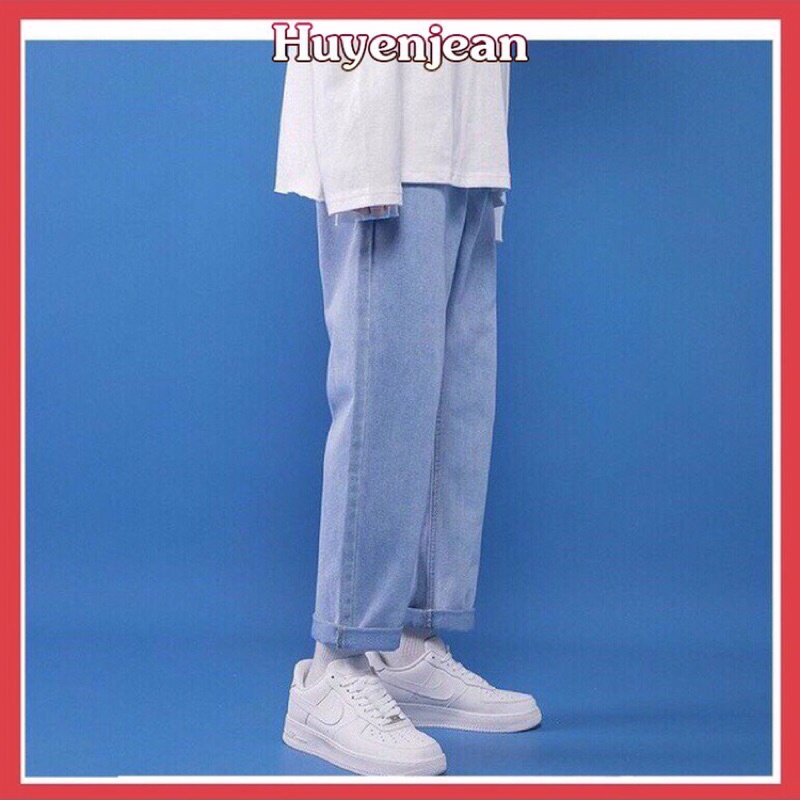 Quần bò jean nam nữ baggy jeans nam ống suông rộng dáng Unisex hàng Quảng Châu sành điệu style năm 2021 | BigBuy360 - bigbuy360.vn