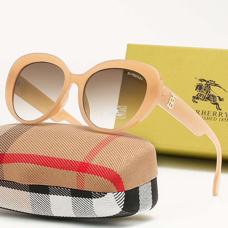 Kính Râm Tròng Burberry Chống Tia UV400 Phong Cách Cổ Điển Thời Trang Cho Nam Và Nữ