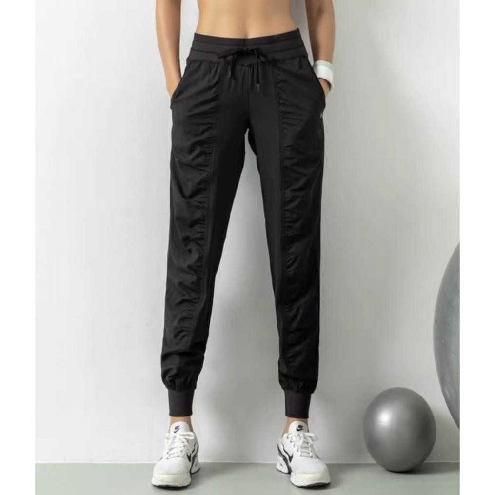 [EMMA] Quần Tập Gym Nữ Thể Thao [JOGGER] Nhún Trước Chất Dù Mềm Bo Ống [ĐỒ TẬP]