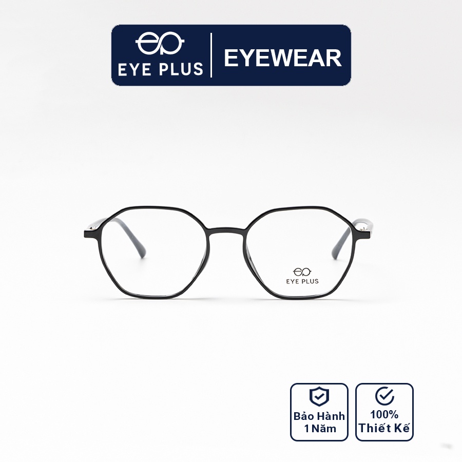 Gọng kính cận nam nữ thời trang Eye Plus đa giác thời trang E450-00216
