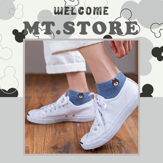 Tất vớ nữ cotton màu xanh dương cổ ngắn,cổ thấp màu Pastel siêu mềm mại Freesize phong cách Vintage Hàn Quốc-hàng có sẵn