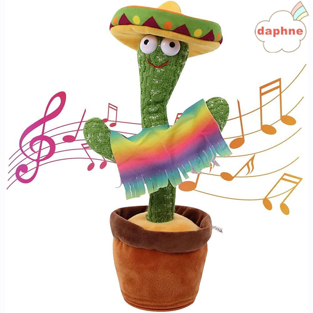 DAPHNE 120 Songs Cactus Shaking Toy Singing For Kids Funny Early Childhood Education Plush Shaking Repeat What You Say Luminous Electronic Battery Operated