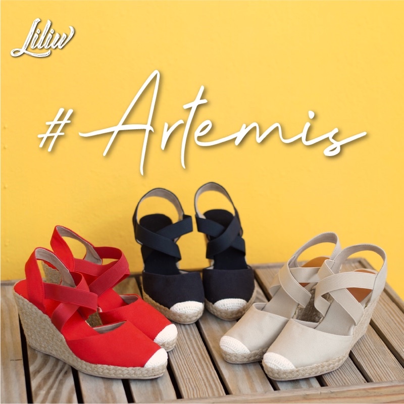 Giày sandal nữ đế cao dây chéo - giày cói Artemis