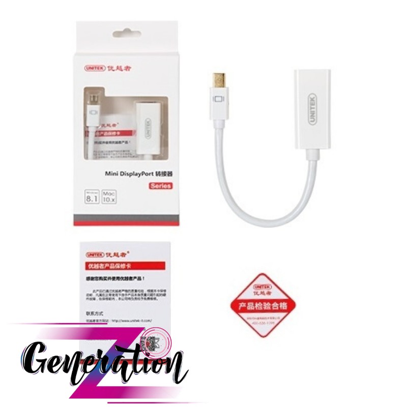 CÁP CHUYỂN MINI DISPLAYPORT TO HDMI UNITEK Y-6345WH