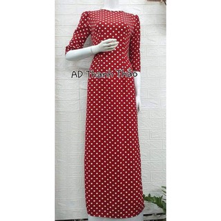 [Áo Dài Thanh Thảo] Áo Dài Cách Tân Đỏ Chấm Bi, Siêu Đẹp, Cao Cấp, Dáng Chuẩn, Thiết Kế Cắt May Thủ Công, Ảnh Thật 100%