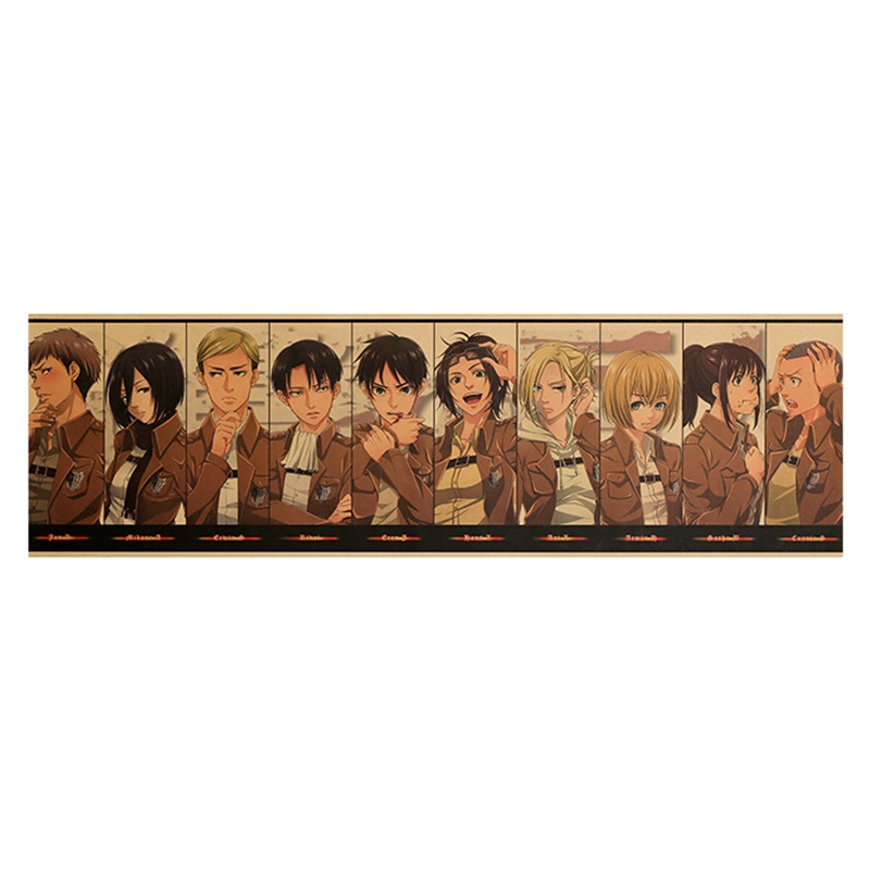 Tmdbyx Áp Phích Bộ Sưu Tập Nhân Vật Attack on Titan-70*21cm