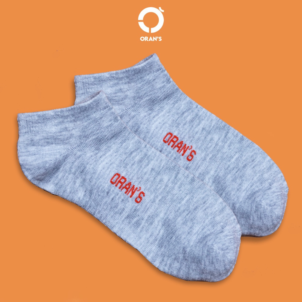 Tất trơn cổ ngắn, vớ trơn cao cấp màu đen/xám chất liệu cotton thoáng khí chống hôi chân ORAN'S - ORANS SHOCKS