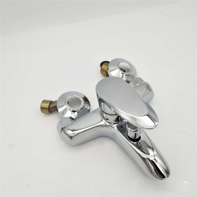 Bộ củ sen nóng lạnh đồng thau size To cần gạt gật gù kiểu dáng phi thuyền mạ Chrom và Niken sáng bóng - QM.CS08