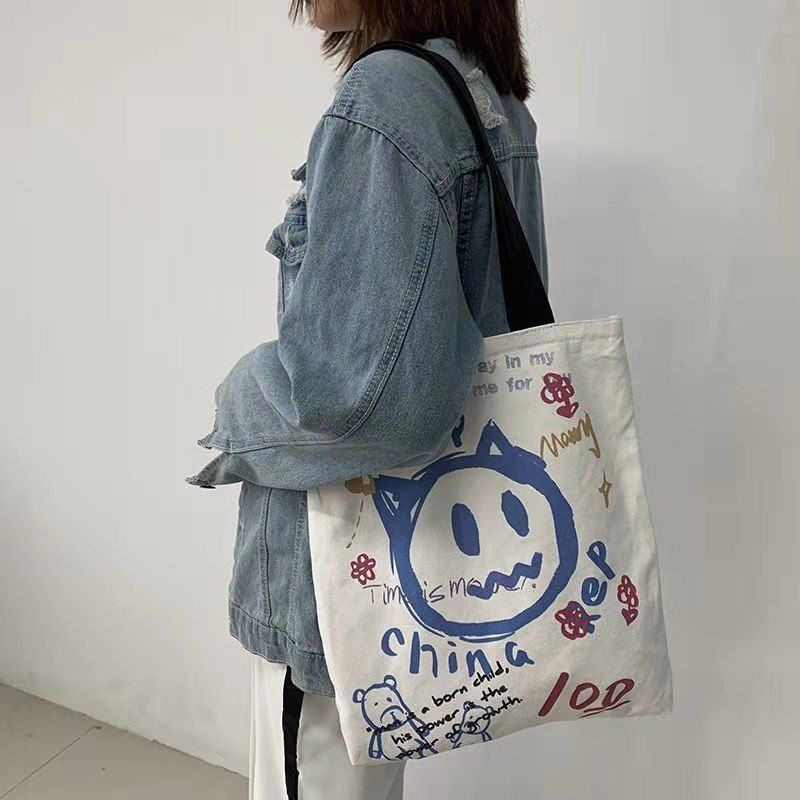 Túi xách vải canvas cỡ lớn thời trang cho nữ
