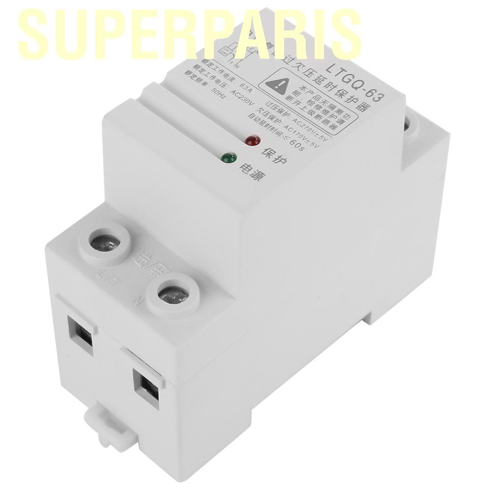 Superparis  230V Adjustable Automatic Reconnect Over Voltage And Under Protection Relay 2P63A