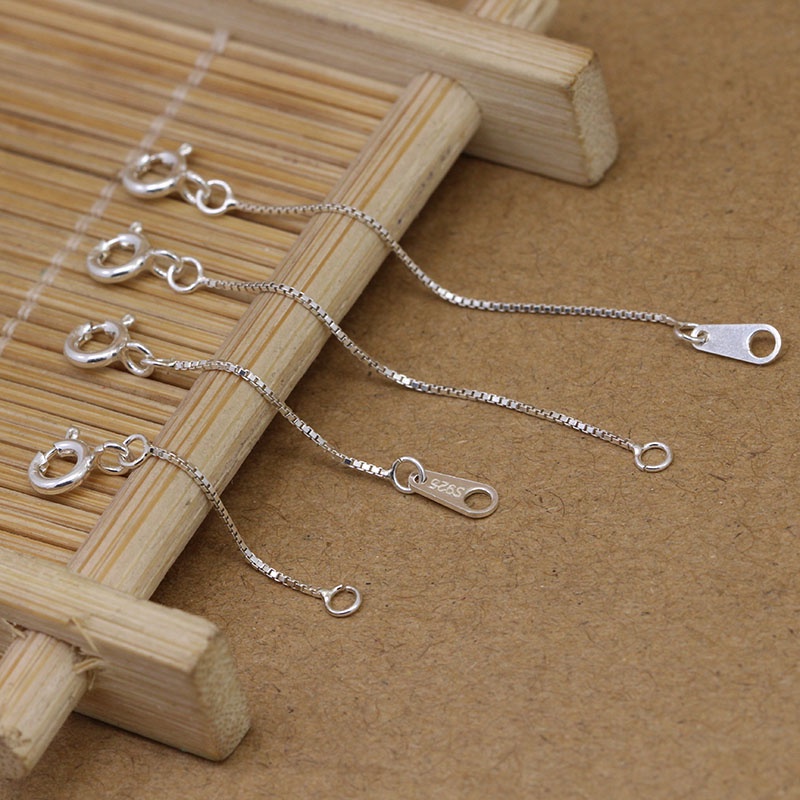 Dây Xích Nối Dài Bằng Bạc S925 Dạng Xích An Toàn Cho Dây Xích