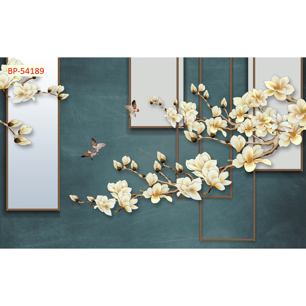 Tranh 3D INDOCHINE Vải Lụa Dán Tường Cao Cấp phông màu trầm tính, thanh lịch