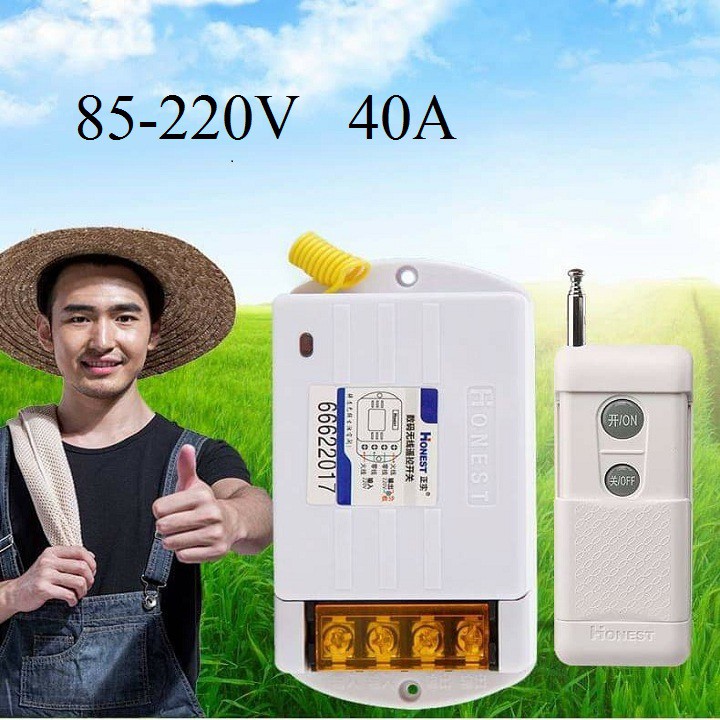 Công tắc điều khiển từ xa công suất lớn 40A -1000m ( Có nút học lệnh )