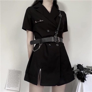 Váy cổ vest kèm đai thắt lưng như ảnh (ảnh thật ở cuối)