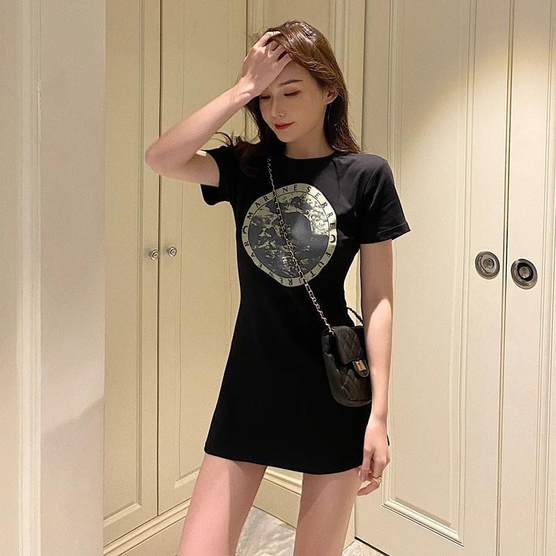 BH Đầm Lửng Tay Ngắn In Họa Tiết Độc Đáo Thời Trang Cho Nữ