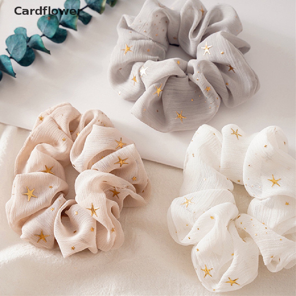 &lt; Cardflower &gt; Dây Buộc Tóc Cao Su Co Giãn In Họa Tiết Sáng Ngọt Ngào Cho Nữ Giảm Giá