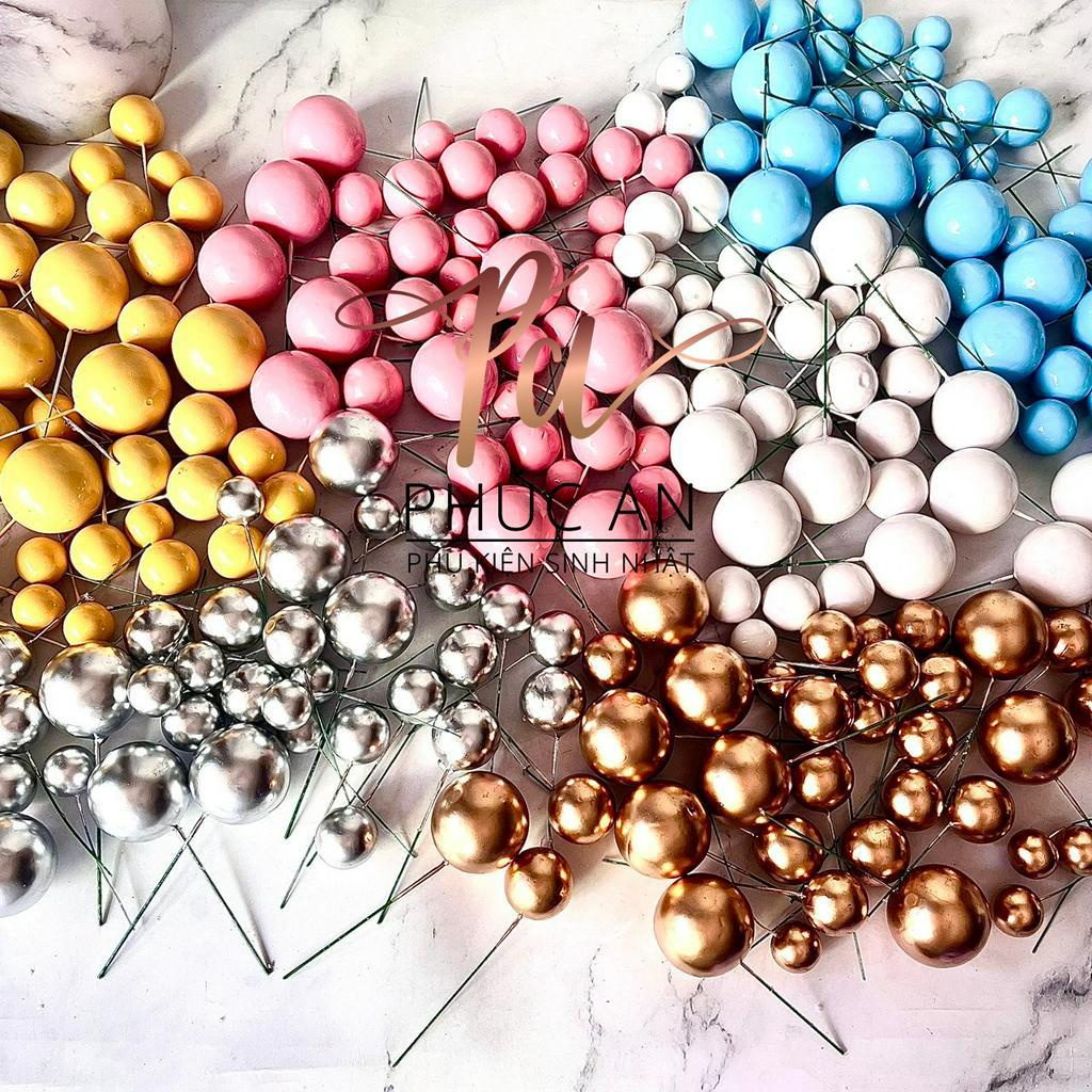 Set 40 viên bi nhựa trang trí bánh kem hpbd