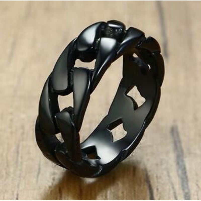 Nhẫn 7mm bằng thép không gỉ dành cho nam Cuba Chuỗi liên kết nam