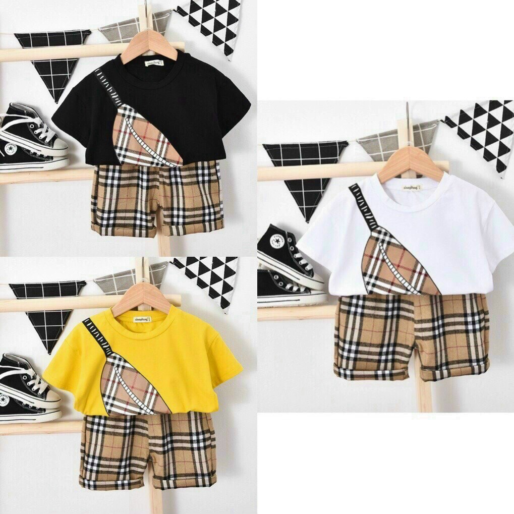 Bộ Cộc Hè Hình Túi đeo chéo Cho Bé Trai, Đồ Bộ Cộc Tay Cho Bé Chất Cotton Cực Mát Từ 8-27kg