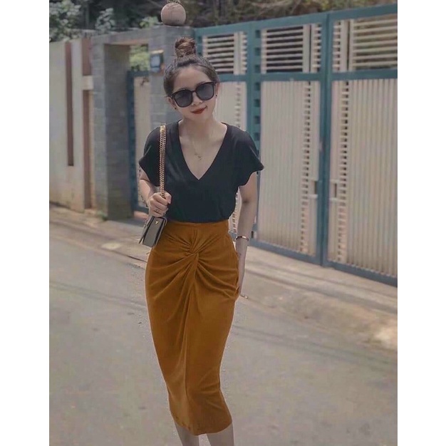 Áo thun cổ tim chất mát lạnh