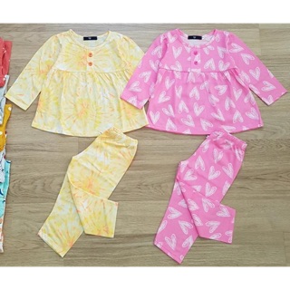Bộ dài bé gái cotton xuất dư cho bé 1-6t