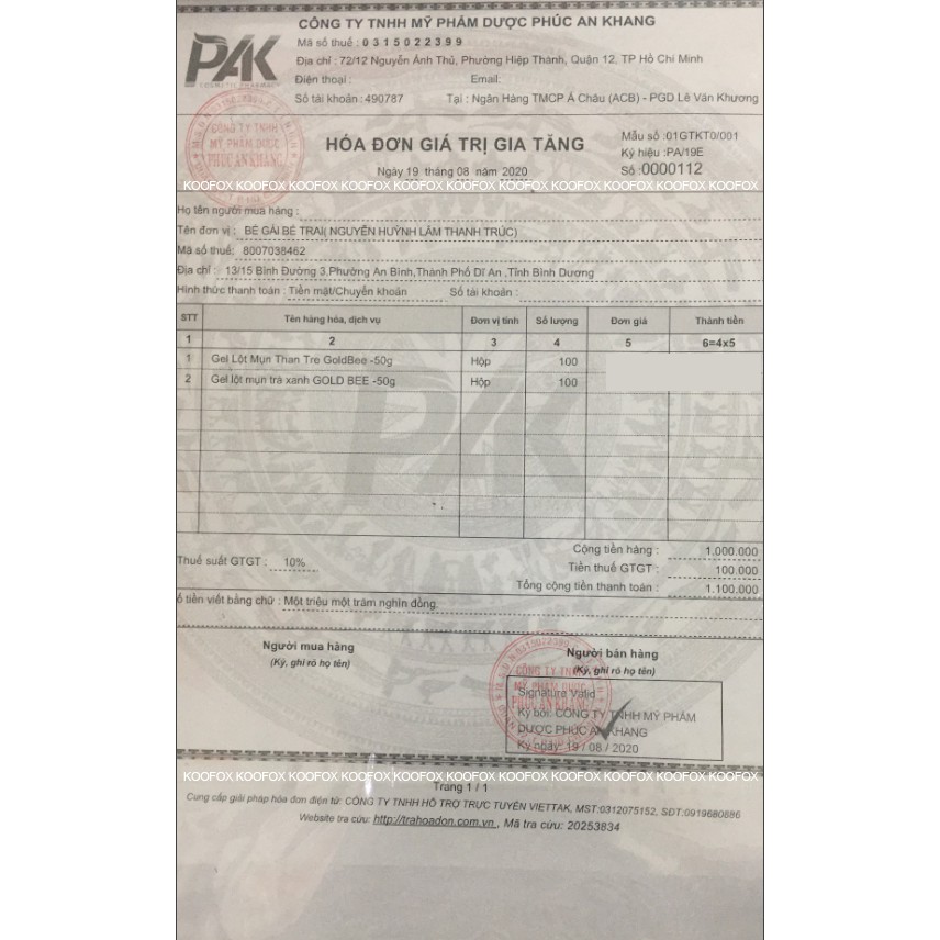 Gel Hút Mụn Than Hoạt Tính, Trà Xanh Gold Bee - Lột Sạch Mụn, Không Rát, Không To Chân Lông - KOOFOX