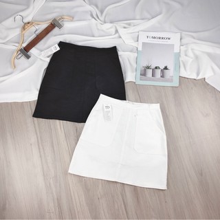 CHÂN VÁY NỮ BASIC 2 MÀU CHẤT LIỆU KAKI MAY KÈM QUẦN