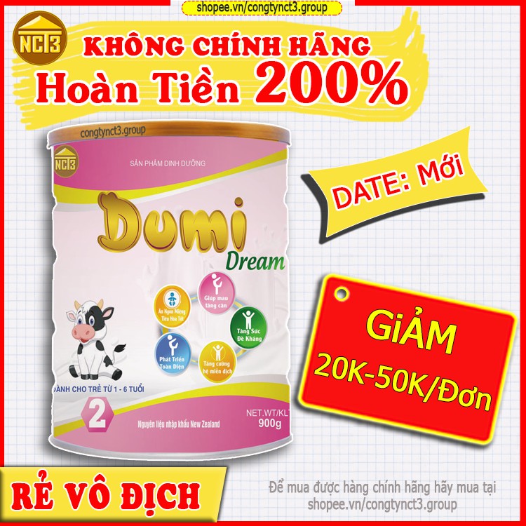 Sữa Bột Cho Trẻ Từ 1-6 Tuổi DUMI DREAM ( 900g ) (Hàng chính hãng công ty NCT3 )