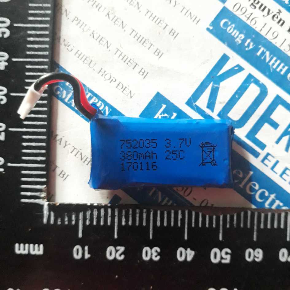 pin lithium Hubsan Lipo 3.7V 380mAh, xanh dương kde2960