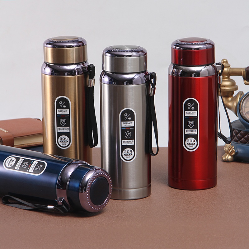 Bình nước giữ nhiệt KIM CƯƠNG inox loại 800ml có phễu lọc tiện lợi (304)