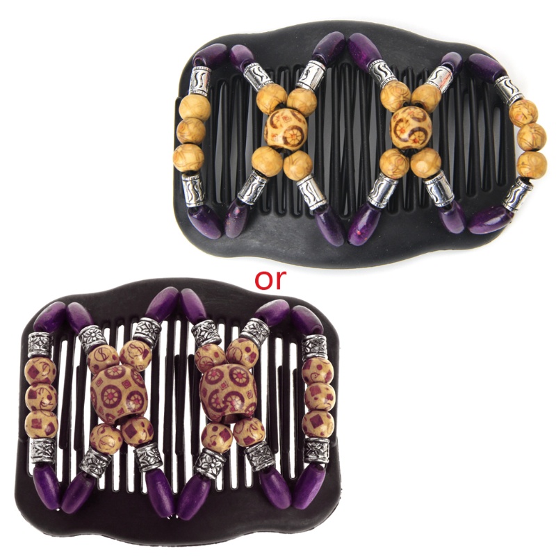 Lược Đôi Cài Tóc Đính Hạt Phong Cách Retro Cho Nữ