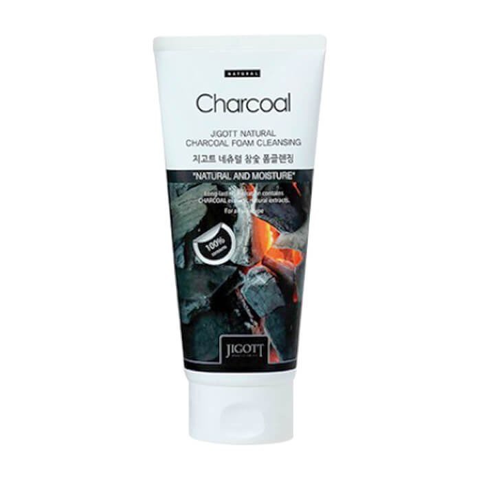 Sữa Rửa Mặt Sạch Da Than Hoạt Tính JIGOTT Natural Charcoal Foam Cleansing 180ml