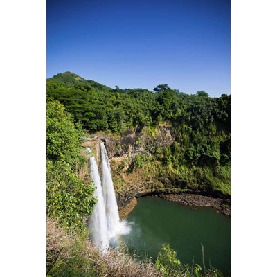 Tranh dán tường phong cảnh thác nước chảy êm đềm, thác mềm mại lấp lánh dưới ánh mặt trời