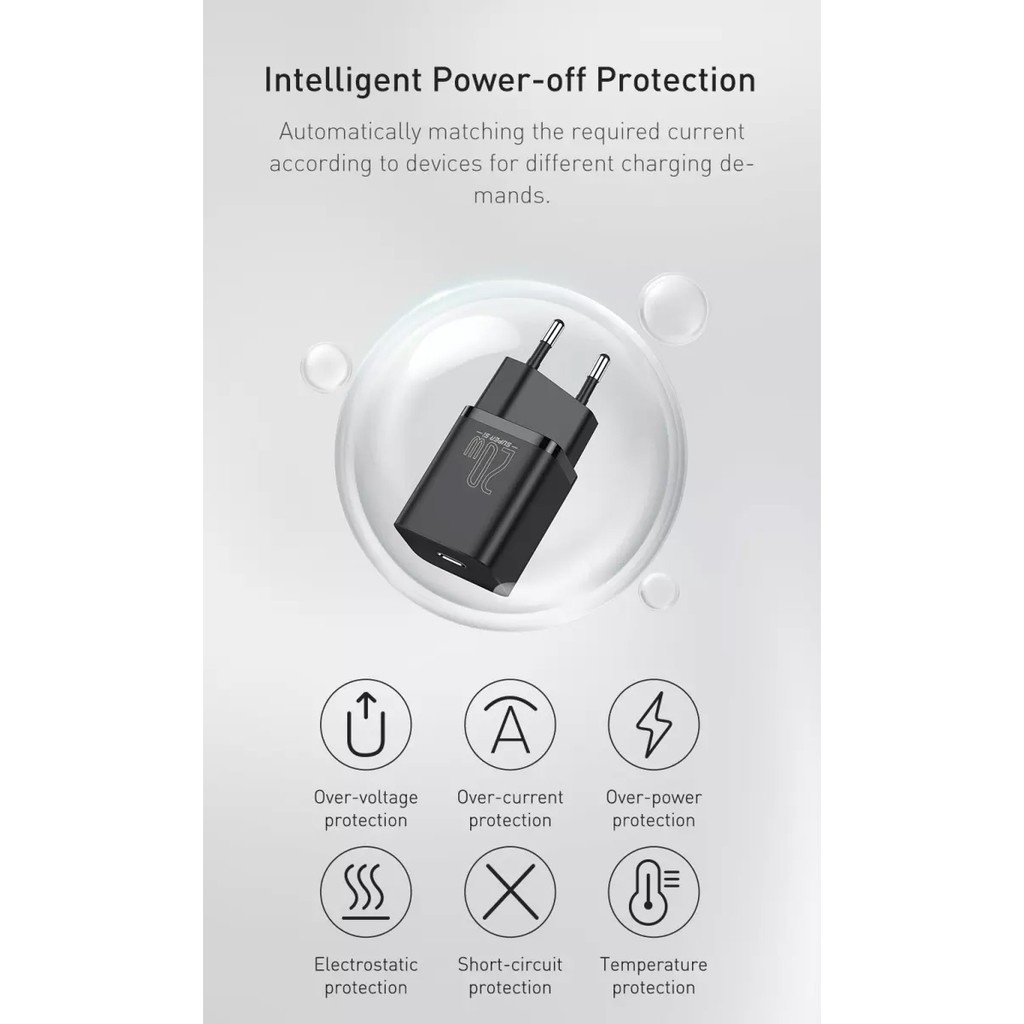 Cốc Sạc 20W Type C BASEUS Super Si (Sạc Nhanh PD 20W, QC3.0 18W) - Hàng Chính Hãng - Hưng Long PC