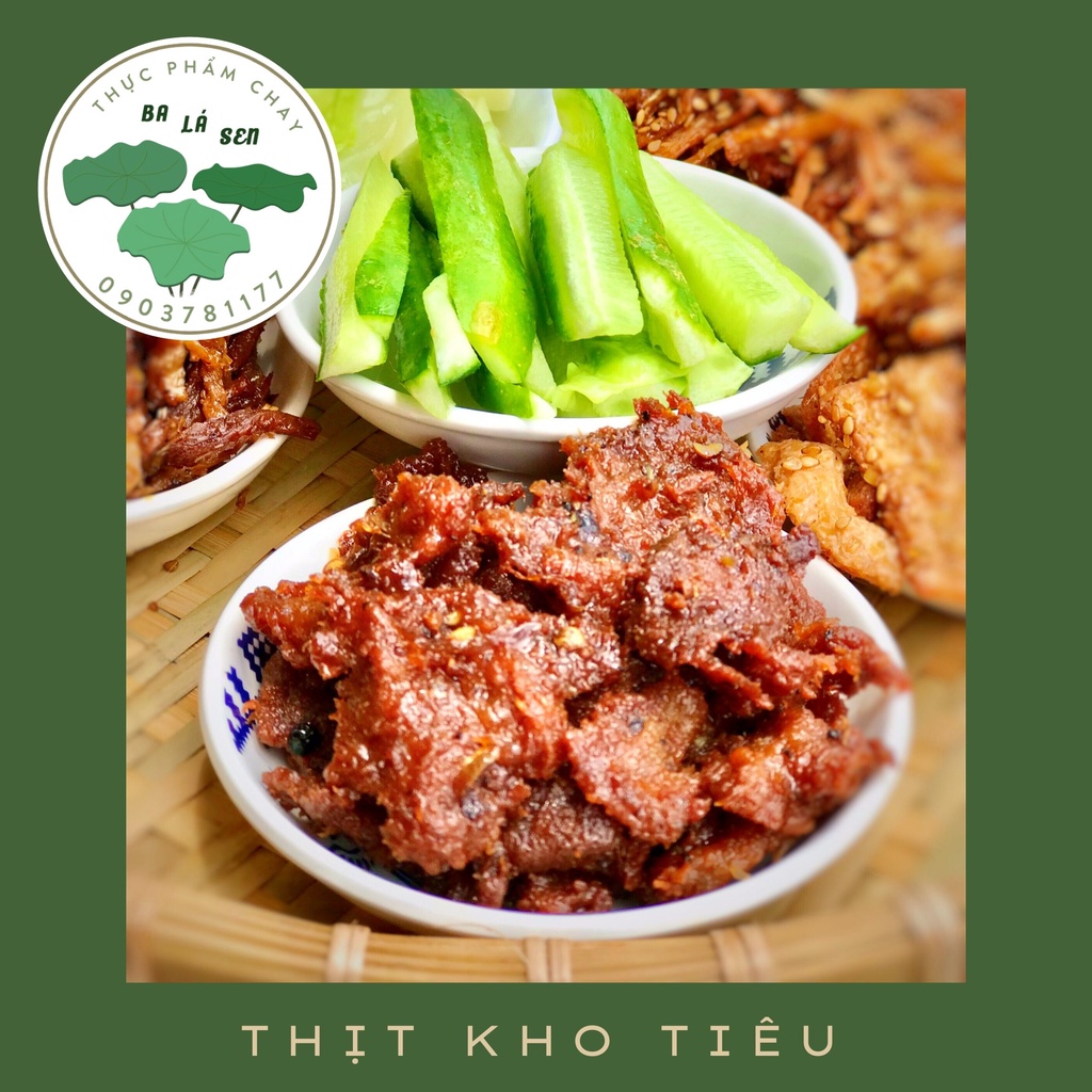 [Thực phẩm chay ăn liền] Thịt kho tiêu chay Ba Lá Sen chế biến sẵn bảo quản lâu 200gr