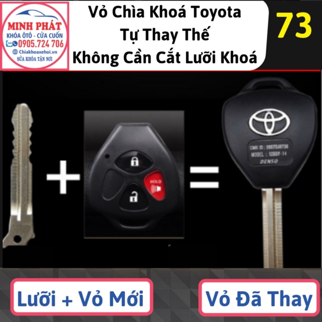 Vỏ chìa khoá xe Toyota Fortuner Innova, Vios, Hilux, Altis