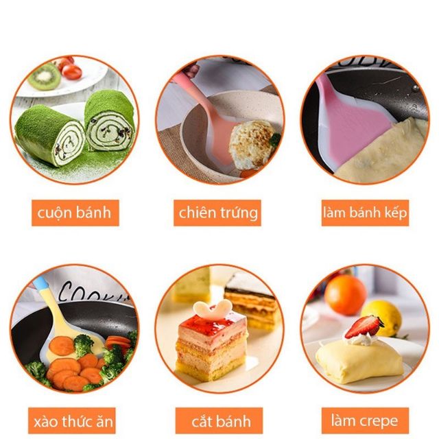 Xẻng xúc bánh silicon đa năng trong suốt