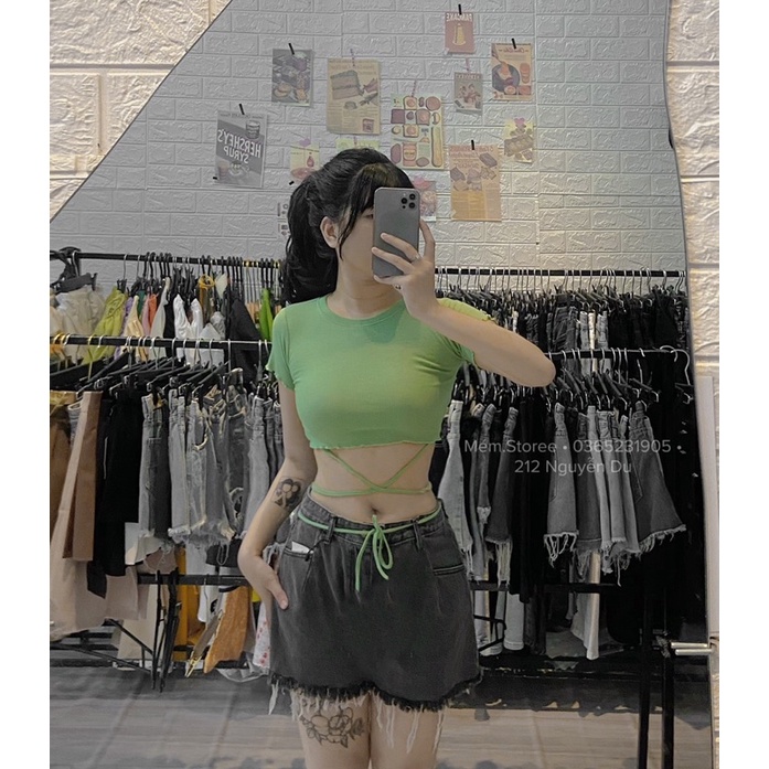 Áo crt buộc dây
