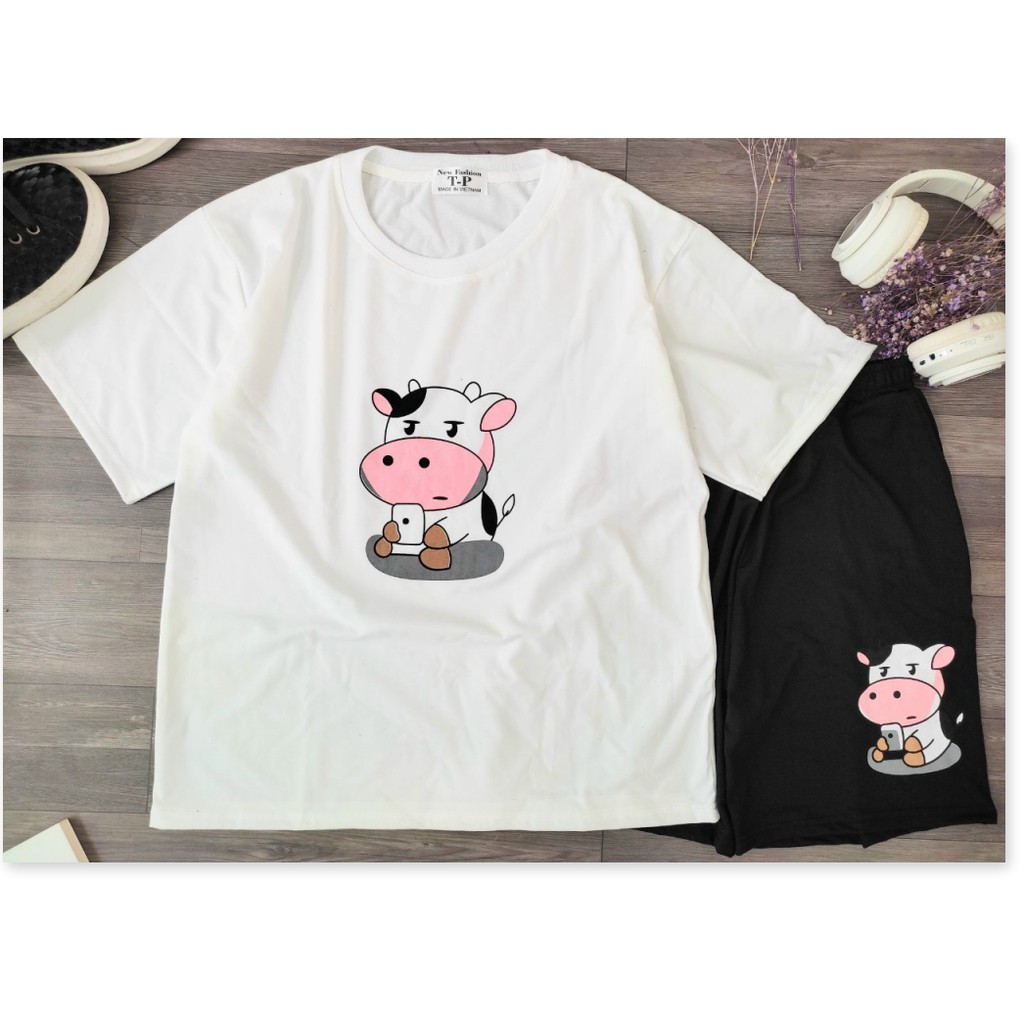 Áo thun ngắn tay con bò siêu xinh , hot hè 2021