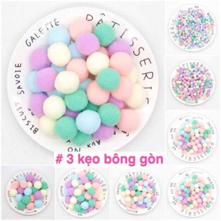 100 Hạt pompom - pom pom nhiều màu 1cm làm slime