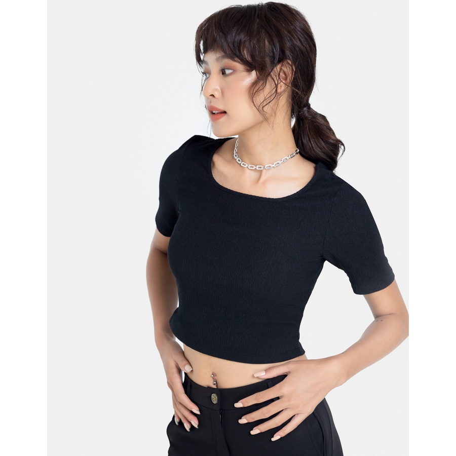 Áo Thun JUNO Crop Top Cut Out Lưng JNATH022