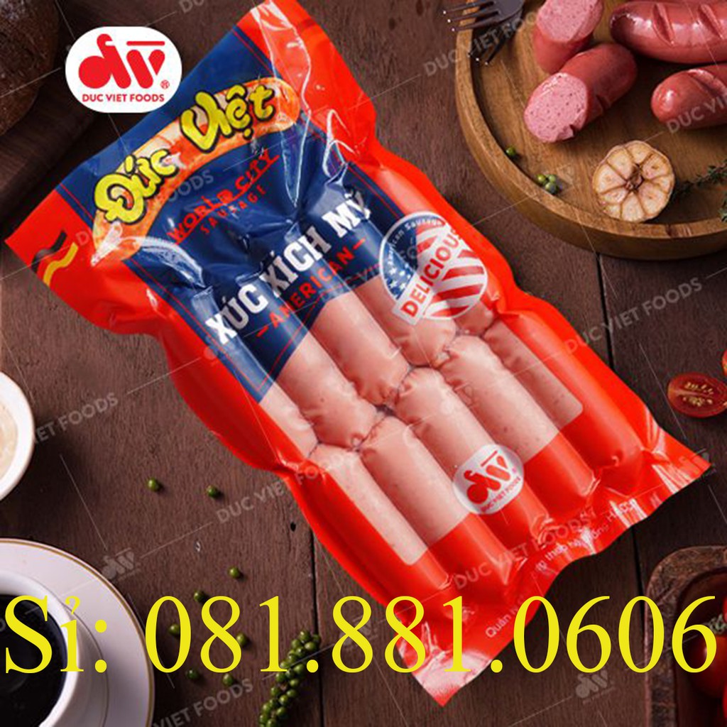 Xúc Xích Mỹ - Đức Việt, Gói 10 Cây / 500g. Date mới nhất.