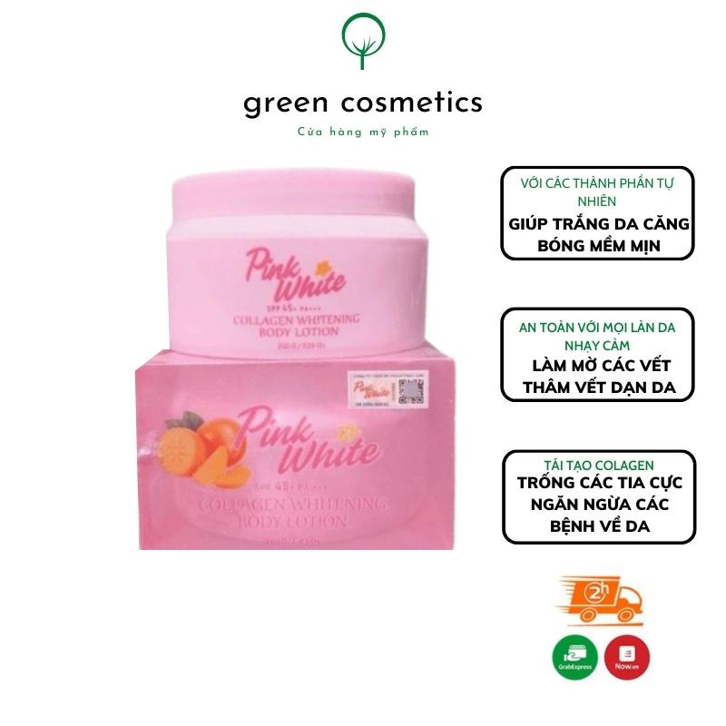 Kem Trắng Da Body Pink White Collagen 150g Cung Cấp Collagen Giúp Tái Tạo Da Trắng Mịn, Sáng Hồng