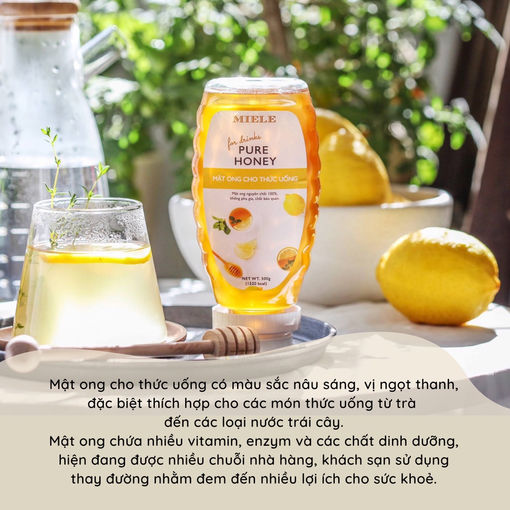 Mật ong chai tiện dụng Miele (cho món nước) 500g