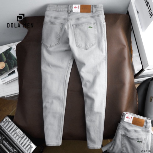 Quần Jean Nam LACOSTE CX018 BASIC Màu Xám Nhạt Form SlimFit mềm mại co và giãn Hàng Xuất Xịn Có Big Size