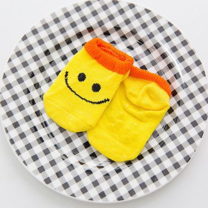 Vớ Cotton Chống Trượt Hình Mặt Cười Cho Bé Sơ Sinh Từ 0-3 Tuổi
